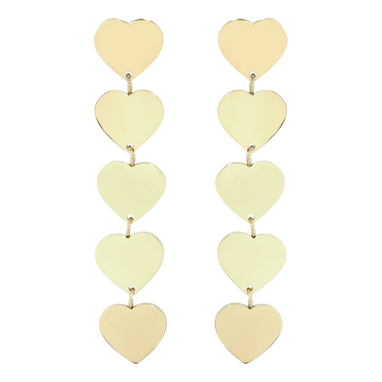 Серьги Xuping TTM Stainless Steel цвет 14K пусеты Подвески сердечки фото №1