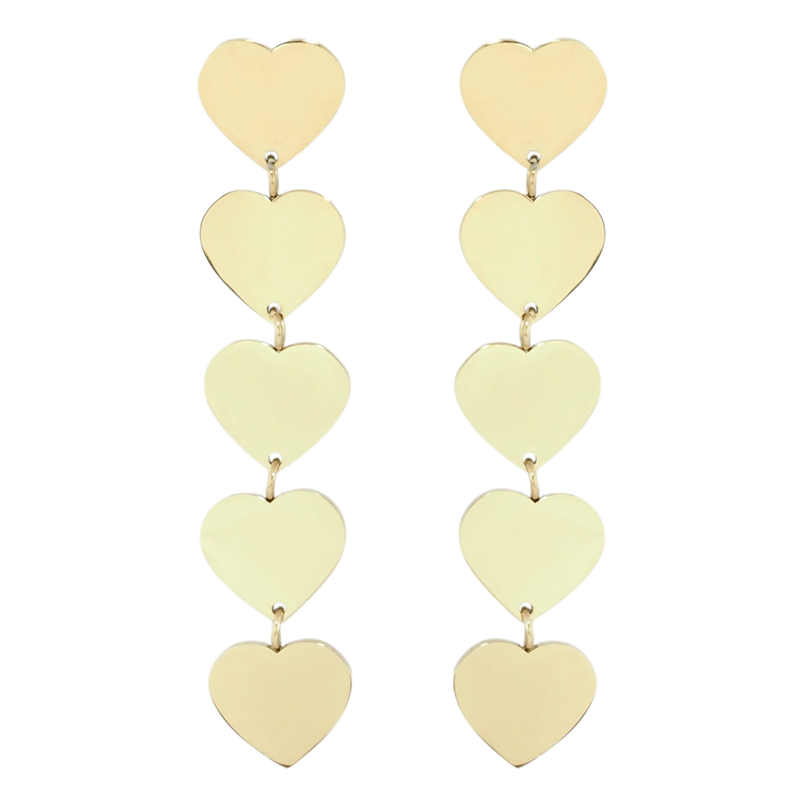 Серьги Xuping TTM Stainless Steel цвет 14K пусеты Подвески сердечки фото №1