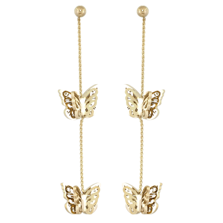 Серьги Xuping TTM Stainless Steel цвет 14K пусеты Подвески бабочки фото №1