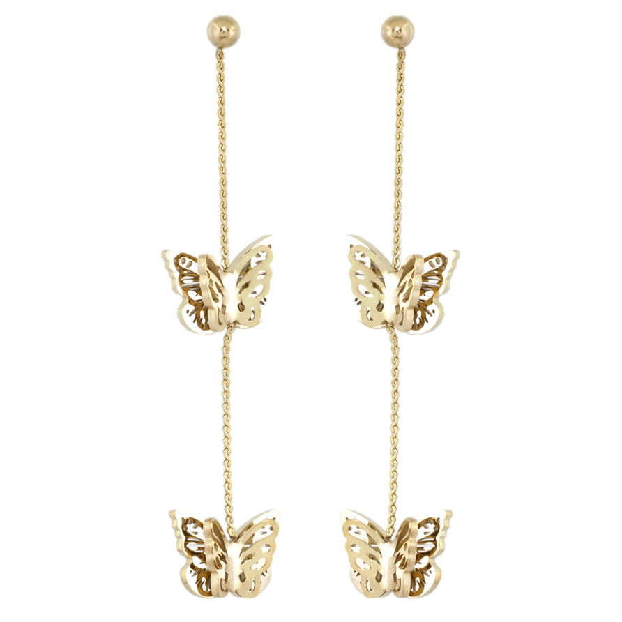 Серьги Xuping TTM Stainless Steel цвет 14K пусеты Подвески бабочки фото №1