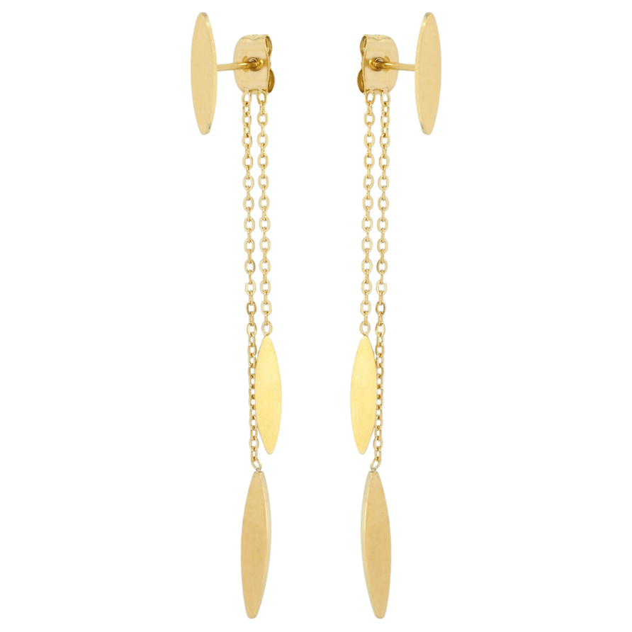 Сережки Xuping TTM Stainless Steel колір 14K пусети-джекети Декоративні підвіски фото №1