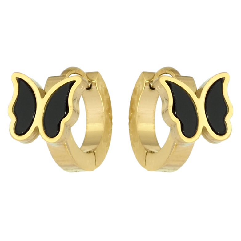 Сережки Xuping TTM Stainless Steel колір 14K колечка Метелики фото №1