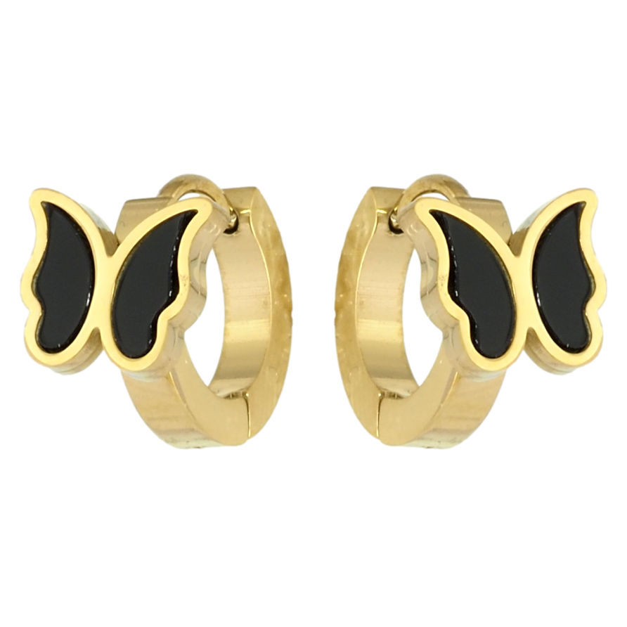 Серьги Xuping TTM Stainless Steel цвет 14K колечки Бабочки фото №1