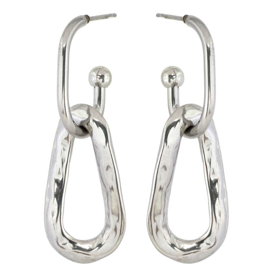 Серьги Xuping TTM Stainless Steel цвет Родий пусеты Дуги с подвесками 2 в 1 фото №1