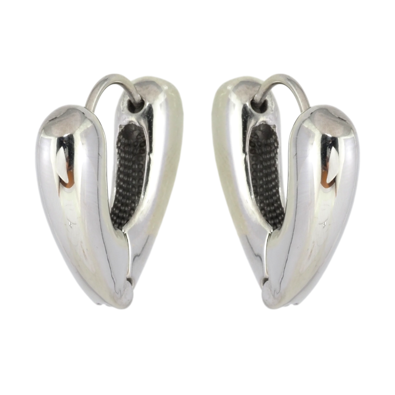 Серьги Xuping TTM Stainless Steel цвет Родий колечки Декоративные сердечки фото №1