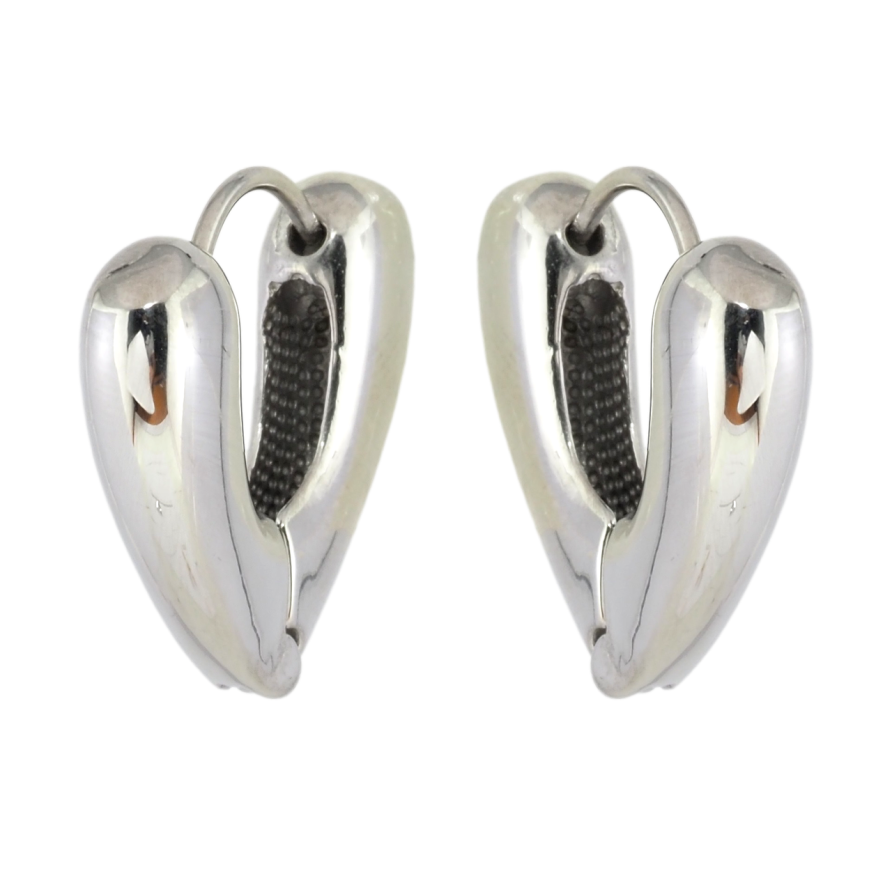 Сережки Xuping TTM Stainless Steel колір Родій колечка Декоративні серця фото №1