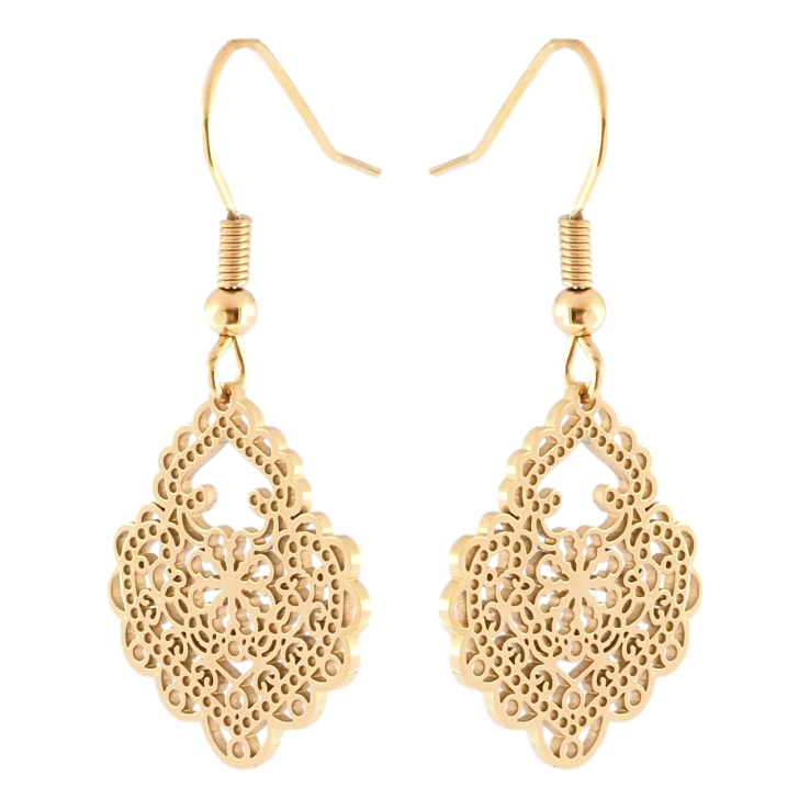 Серьги Xuping TTM Stainless Steel цвет 18K французский замок Ажурные подвески фото №8