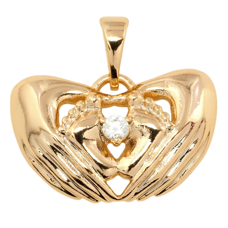 Кулон Xuping Позолота 18K Детские ножки в ладонях матери для цепочки до 5мм фото №1