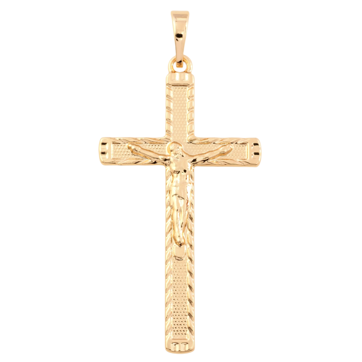 Кулон Xuping Позолота 18K Хрест із Розп'яттям для ланцюжка до 6мм фото №2 Кулон Xuping Позолота 18K Хрест із Розп'яттям для ланцюжка до 6мм фото №2