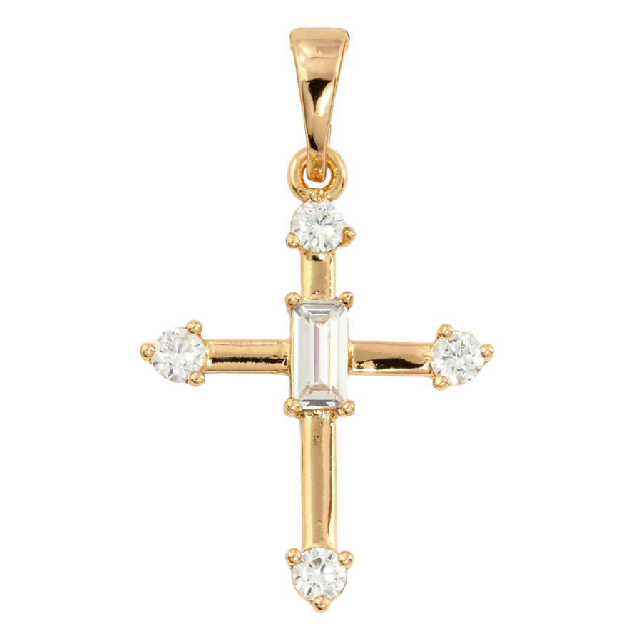 Кулон Xuping Позолота 18K Крест с цирконием для цепочки до 5мм фото №1