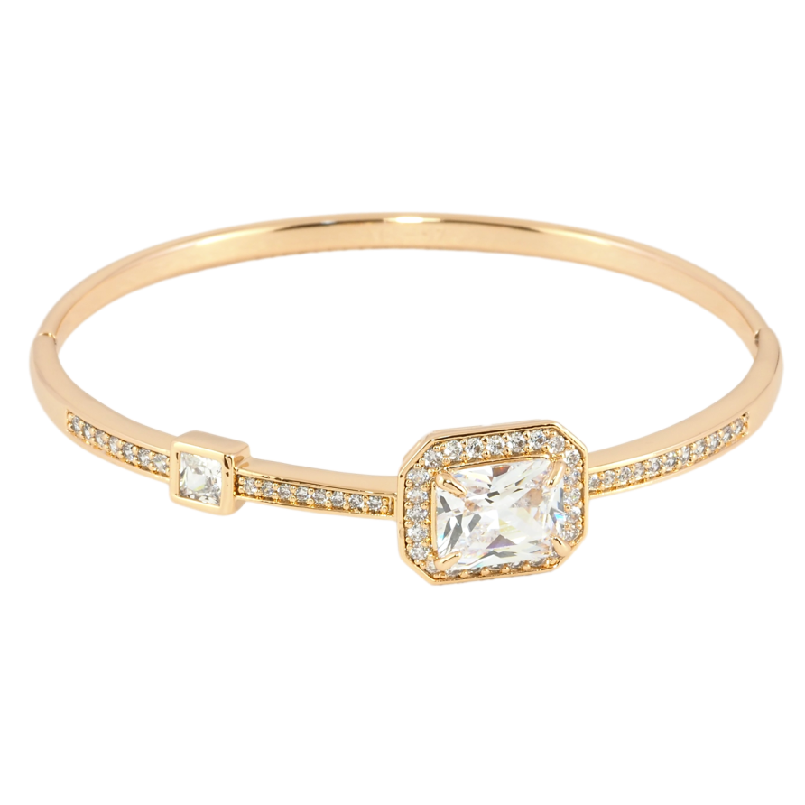 Браслет Xuping Позолота 18K Фианиты на дорожке циркония ø 5.7см фото №1