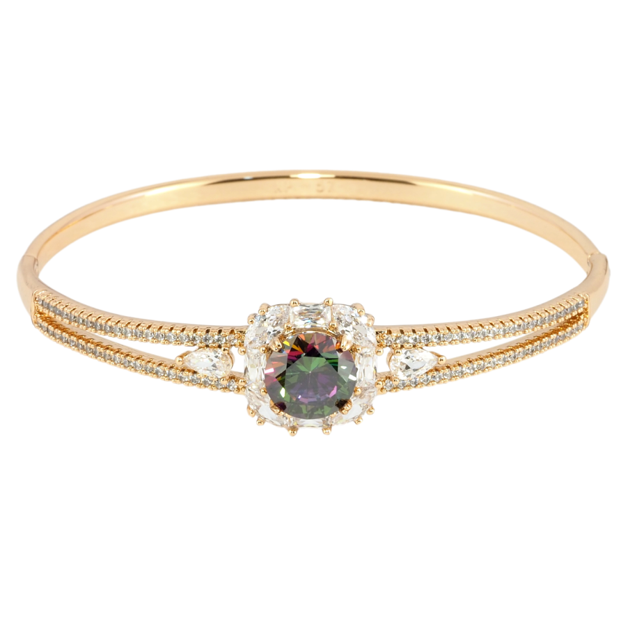 Браслет Xuping Позолота 18K Фианит хамелеон на дорожке циркония ø 5.7см фото №1