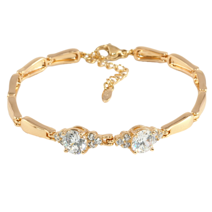 Браслет Xuping Позолота 18K Кристальная вставка длина с доп.цепочкой 17-20см х 4мм фото №11