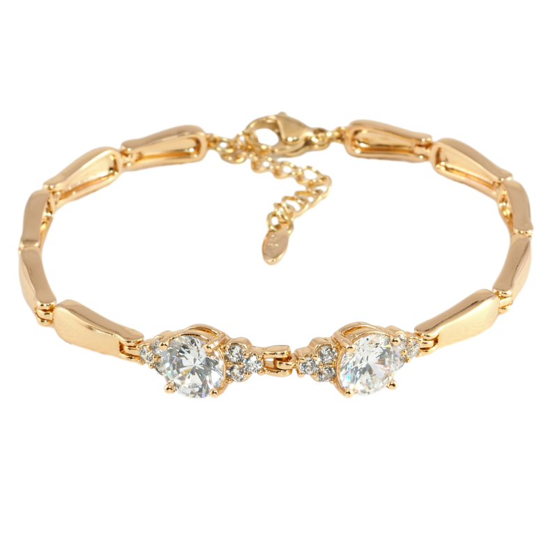 Браслет Xuping Позолота 18K Кришталева вставка довжина з дод. ланцюжком 17-20см х 4мм фото №2