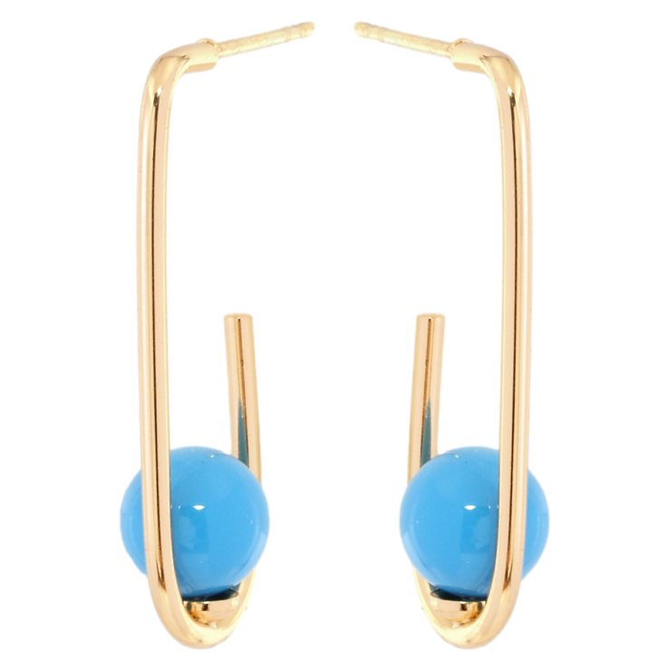 Серьги Xuping Позолота 18K пусеты Петельки с голубыми шариками фото №23 Серьги Xuping Позолота 18K пусеты Петельки с голубыми шариками фото №23