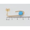 Серьги Xuping Позолота 18K пусеты Петельки с голубыми шариками фото №2 Серьги Xuping Позолота 18K пусеты Петельки с голубыми шариками фото №2