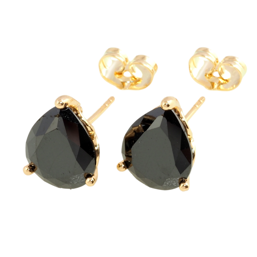 Сережки Xuping Позолота 18K пусети Чорний кристал крапля фото №1 Сережки Xuping Позолота 18K пусети Чорний кристал крапля фото №1