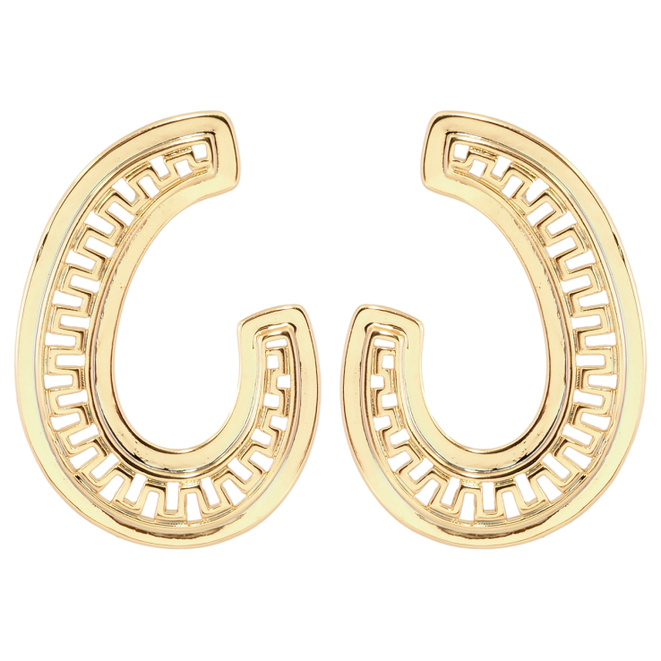 Серьги Xuping Позолота 18K пусеты Декоративные с резным орнаментом фото №17