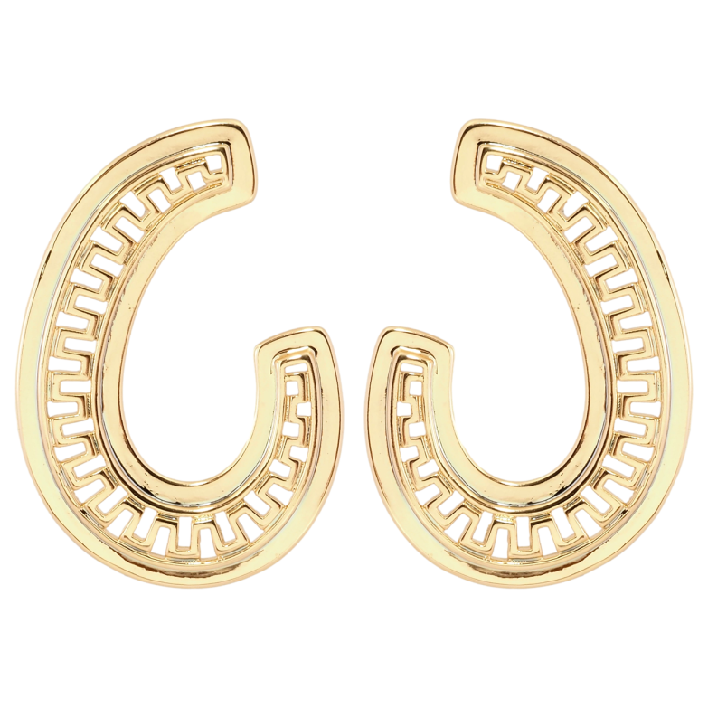 Серьги Xuping Позолота 18K пусеты Декоративные с резным орнаментом фото №5 Серьги Xuping Позолота 18K пусеты Декоративные с резным орнаментом фото №5