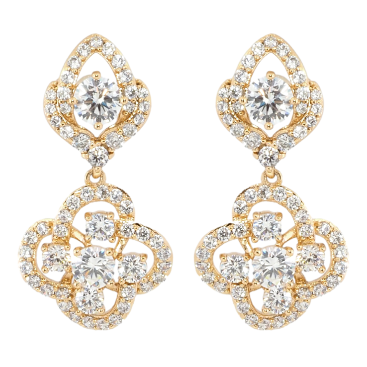 Серьги Xuping Позолота 18K пусеты Фигурные кристальные подвески фото №20