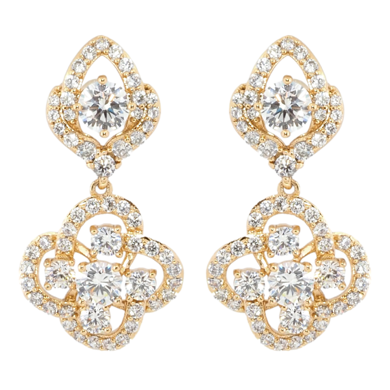 Серьги Xuping Позолота 18K пусеты Фигурные кристальные подвески фото №1