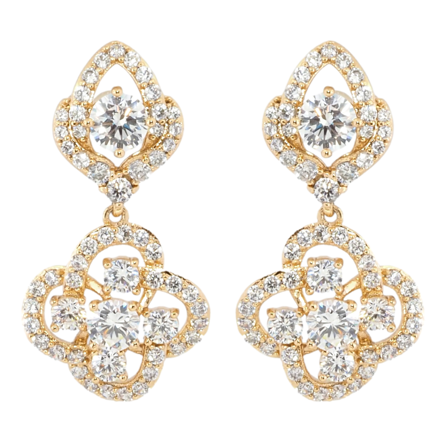 Серьги Xuping Позолота 18K пусеты Фигурные кристальные подвески фото №1