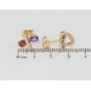 Серьги Xuping Позолота 18K пусеты Разноцветный кристальный бантик в колечке цирконий фото №2 Серьги Xuping Позолота 18K пусеты Разноцветный кристальный бантик в колечке цирконий фото №2