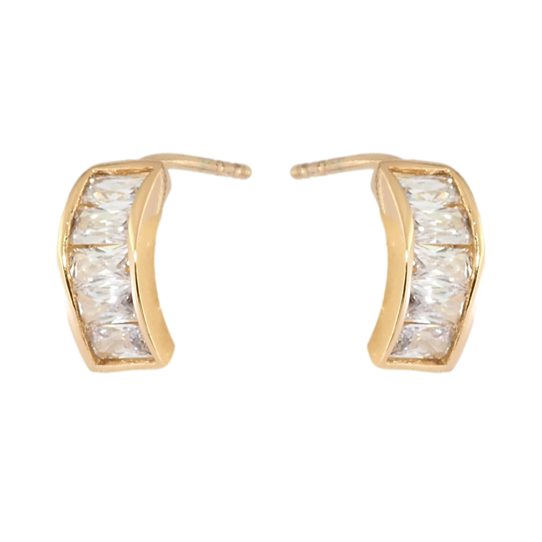 Серьги Xuping Позолота 18K пусеты Дорожки прямоугольных кристаллов фото №1