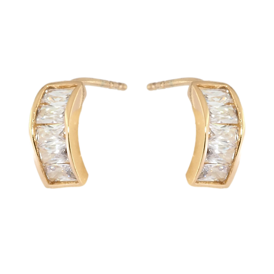 Серьги Xuping Позолота 18K пусеты Дорожки прямоугольных кристаллов фото №1