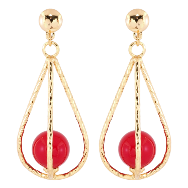 Серьги Xuping Позолота 18K пусеты Каплевидные подвески с красными шариками фото №23 Серьги Xuping Позолота 18K пусеты Каплевидные подвески с красными шариками фото №23