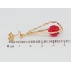Серьги Xuping Позолота 18K пусеты Каплевидные подвески с красными шариками фото №2