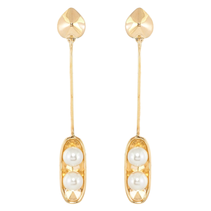 Серьги Xuping Позолота 18K пусеты Жемчужные горошины фото №3