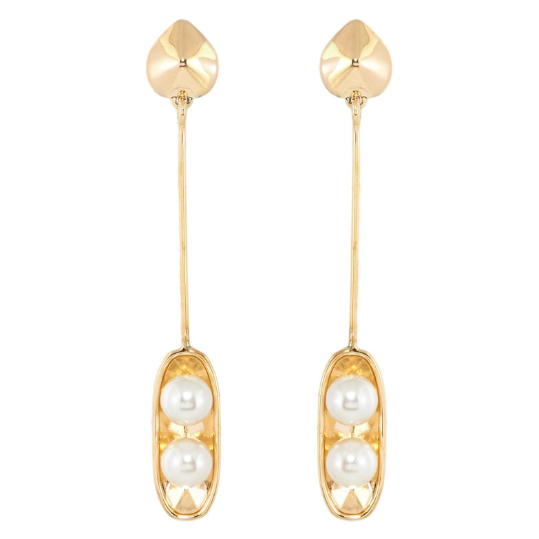 Серьги Xuping Позолота 18K пусеты Жемчужные горошины фото №1 Серьги Xuping Позолота 18K пусеты Жемчужные горошины фото №1