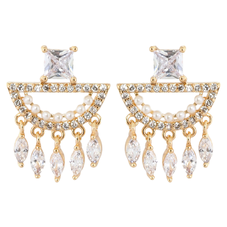 Серьги Xuping Позолота 18K пусеты Кристальный дождь фото №7 Серьги Xuping Позолота 18K пусеты Кристальный дождь фото №7