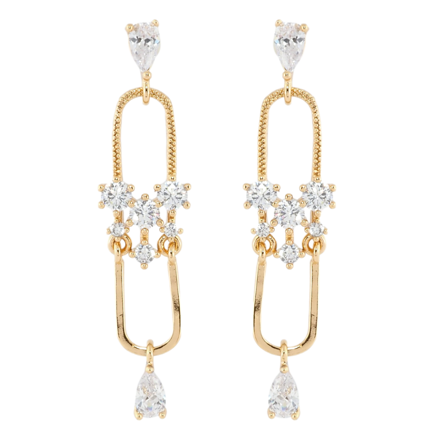 Серьги Xuping Позолота 18K пусеты Декоративные подвески с кристальным орнаментом фото №1
