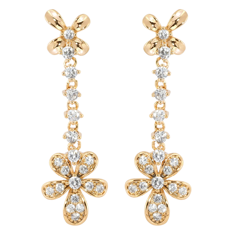 Серьги Xuping Позолота 18K пусеты Цветочное совершенство фото №1