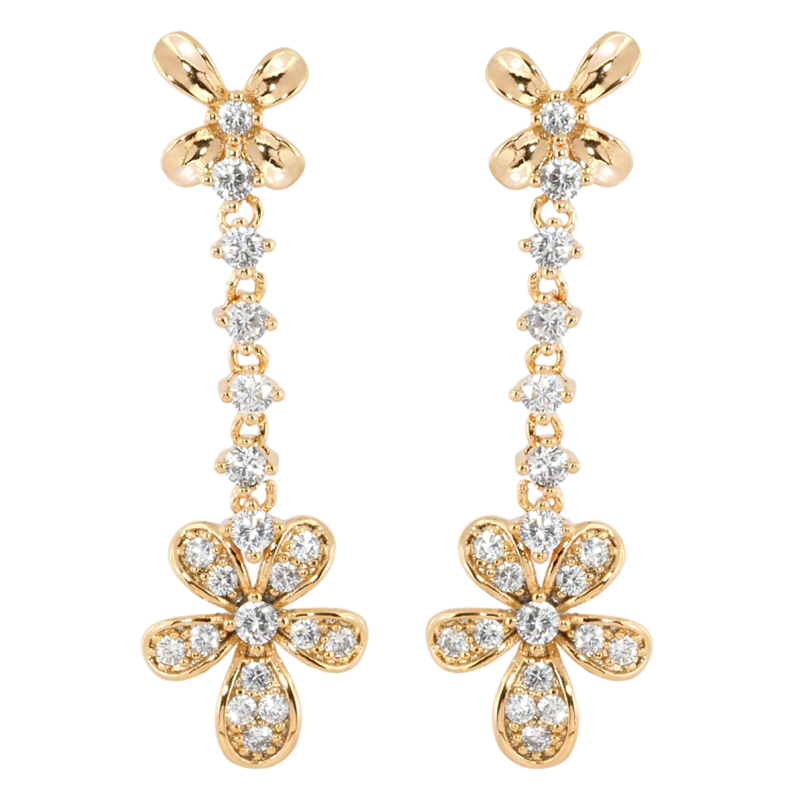 Серьги Xuping Позолота 18K пусеты Цветочное совершенство фото №1