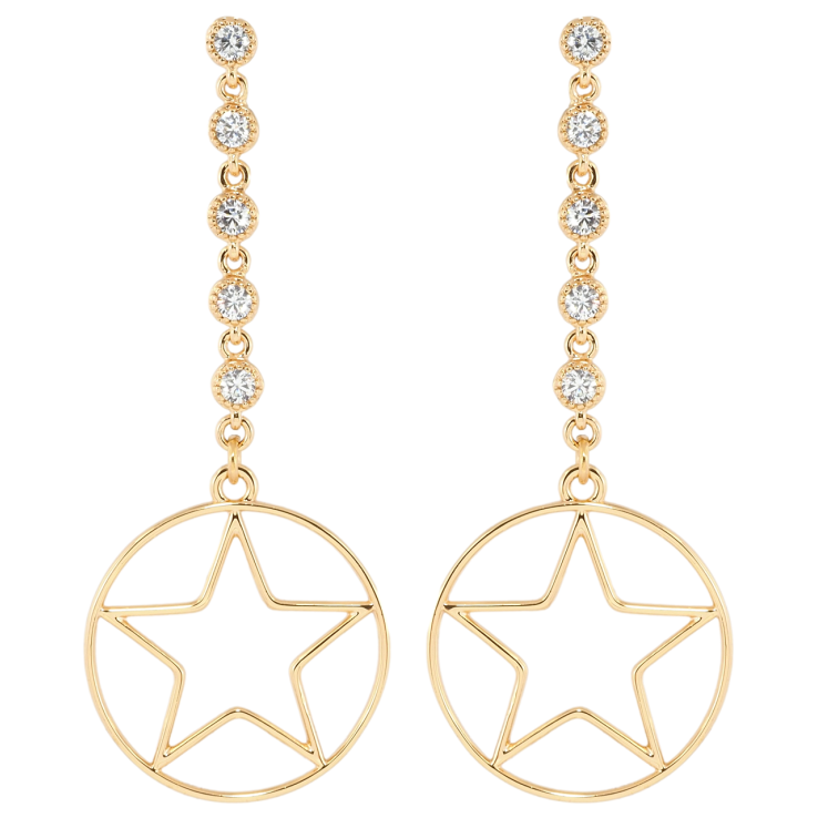 Сережки Xuping Позолота 18K пусети Зоряні підвіски фото №3