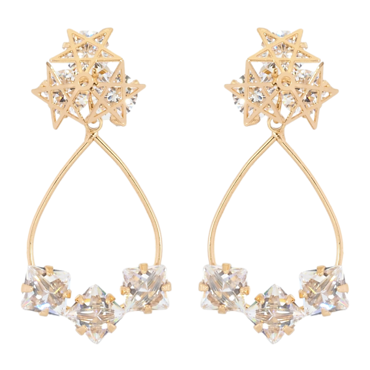 Сережки Xuping Позолота 18K пусети Зоряне мерехтіння 2 в 1 фото №25 Сережки Xuping Позолота 18K пусети Зоряне мерехтіння 2 в 1 фото №25