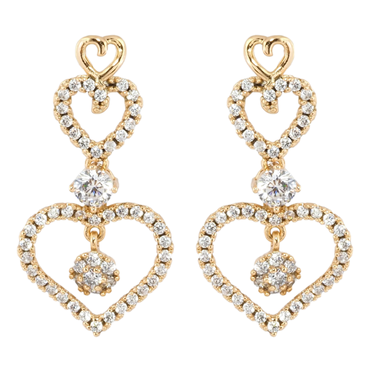 Серьги Xuping Позолота 18K пусеты Романтика сердец с цирконием фото №15 Серьги Xuping Позолота 18K пусеты Романтика сердец с цирконием фото №15