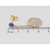 Серьги Xuping Позолота 18K пусеты Круги с инкрустацией цирконием на синем фианите фото №2