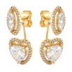 Сережки Xuping Позолота 18K пусети-джекети Палкість сердець фото №2
