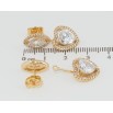 Сережки Xuping Позолота 18K пусети-джекети Палкість сердець фото №4