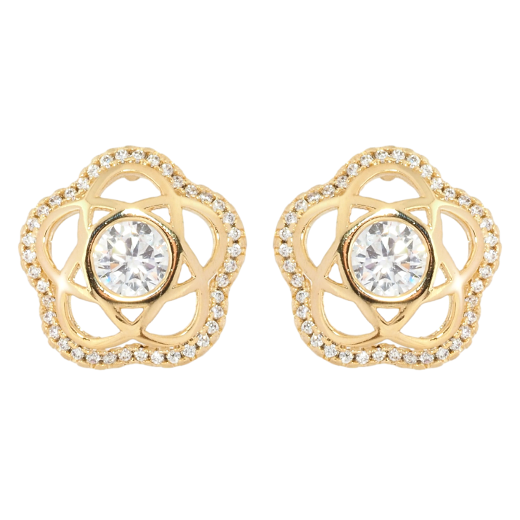 Сережки Xuping Позолота 18K пусети Квіточки з цирконієм фото №16 Сережки Xuping Позолота 18K пусети Квіточки з цирконієм фото №16