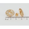 Серьги Xuping Позолота 18K пусеты Декоративные овалы с узором из циркония фото №2