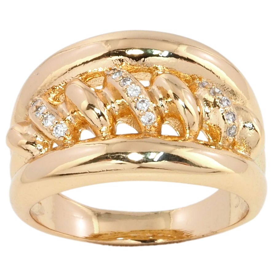 Кольцо Xuping Позолота 18K Декоративный узор с цирконием фото №1