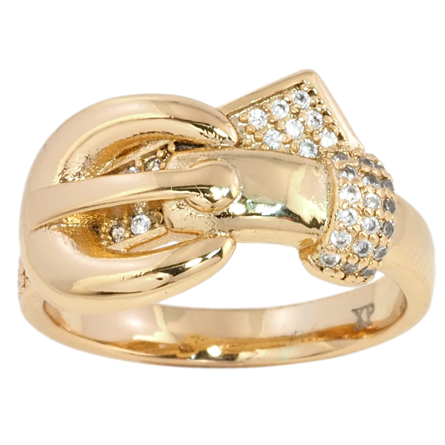 Кольцо Xuping Позолота 18K Ремешок с инкрустацией цирконием фото №1