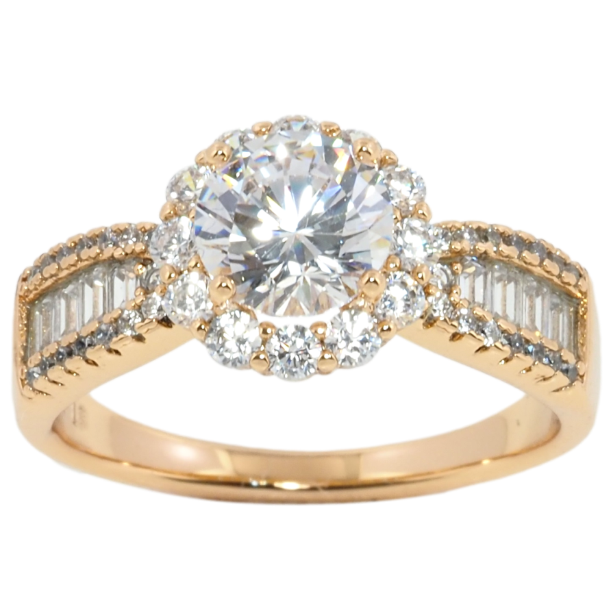 Кольцо Xuping Позолота 18K Кристалл в обрамлении циркония фото №1