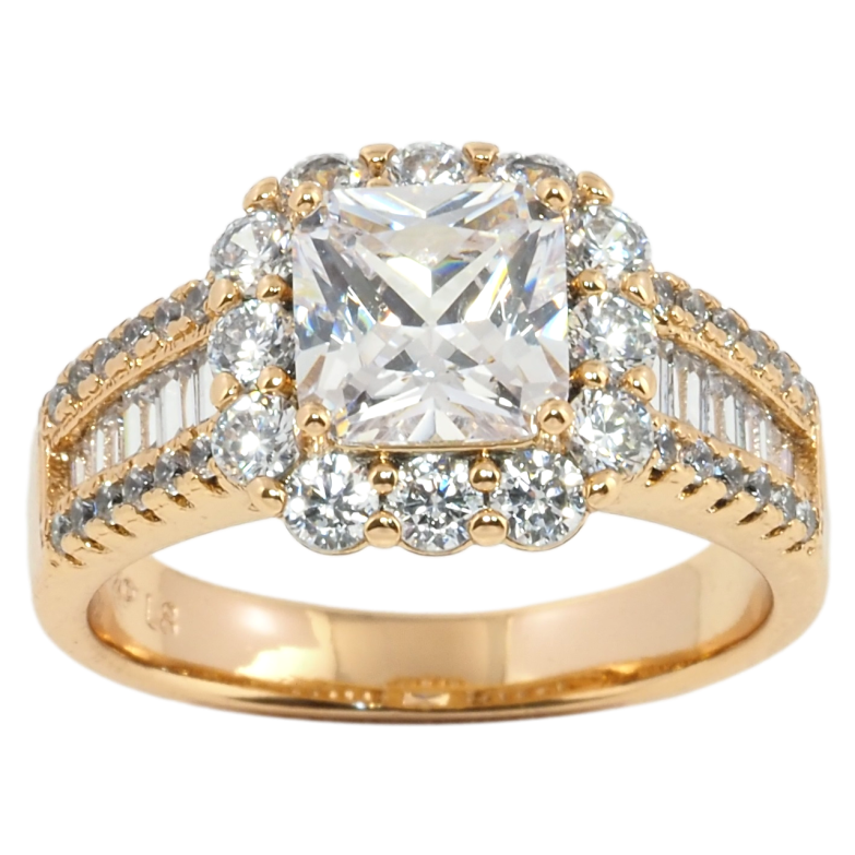 Кольцо Xuping Позолота 18K Инкрустация цирконием фото №1