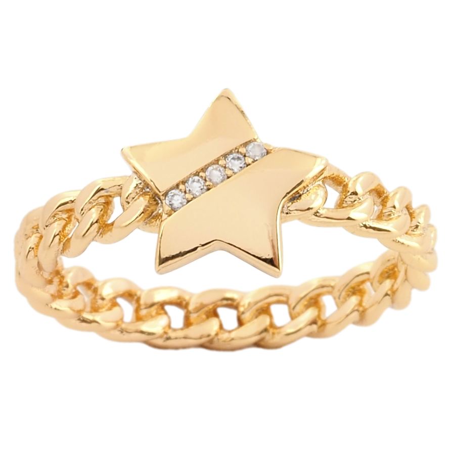 Кольцо Xuping Позолота 18K Цепочка со звездой фото №1